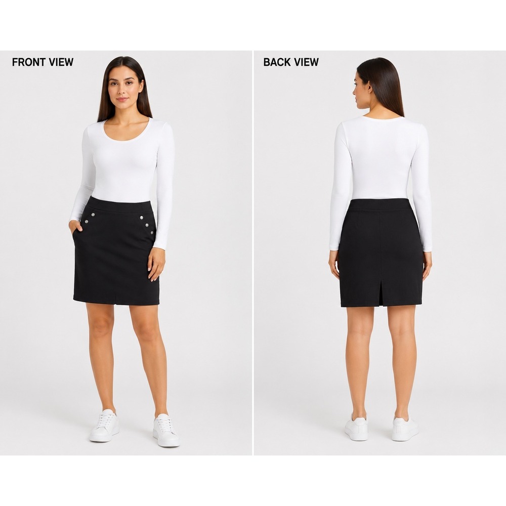 89th‎ + Madison Black Button Detail Pencil Skirt XL NWT 110006290